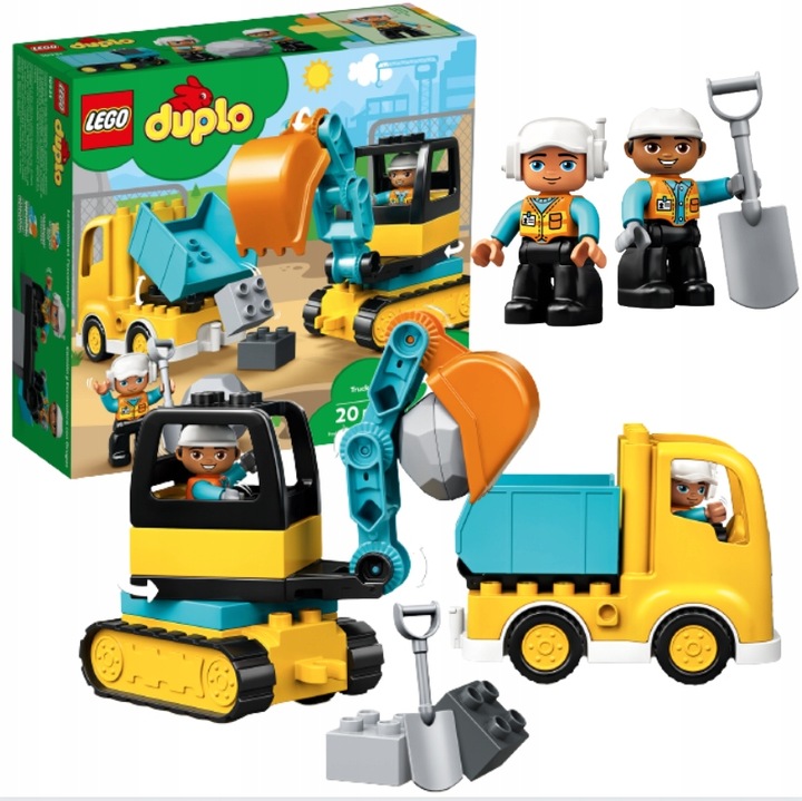 KLOCKI LEGO DUPLO CIEŻARÓWKA KOPARKA BUDOWA PREZENT DLA 2,3,4 LATKA