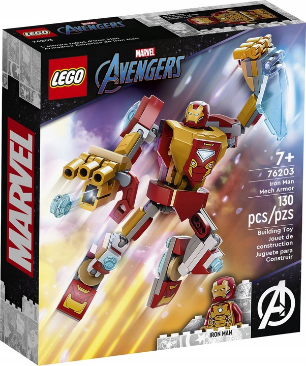 LEGO MARVEL AVENGERS 76203 MECH ZBROJA IRON-MANA FIGURKA IRON MAN