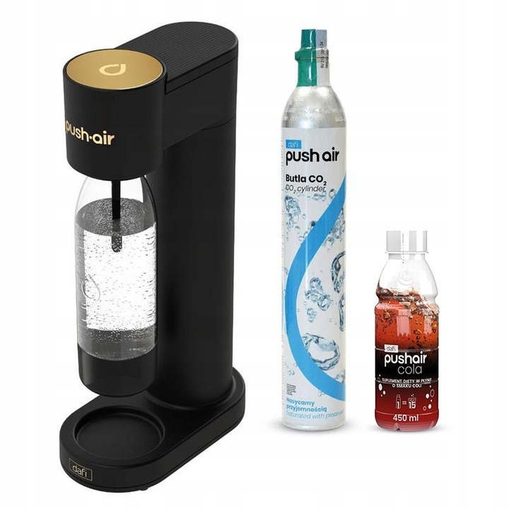 PUSHAIR Saturator Dafi Czarny Złoty + Butelka + Nabój + Syrop