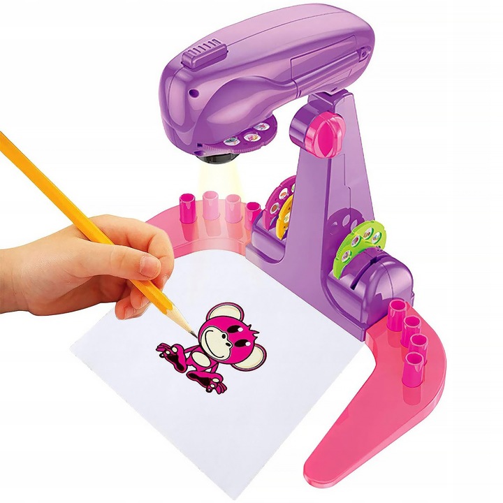 PROJEKTOR RZUTNIK DO NAUKI RYSOWANIA ZE SLAJDAMI ZESTAW DLA DZIECI + MAZAKI