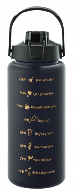 BIDON 2000ML DUŻA BUTELKA NA WODĘ Z MIARKĄ MOTYWACYJNĄ I SŁOMKĄ NA TRENING