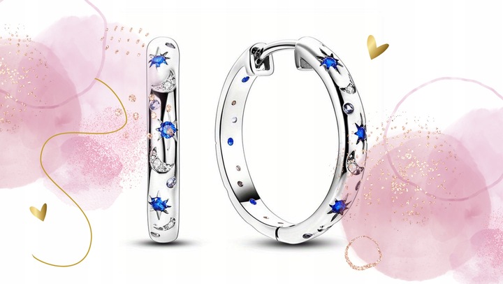 KOLCZYKI SREBRNE KÓŁKA DLA DZIEWCZYNKI NASTOLATKI GWIAZDA KSIĘŻYC PREZENT