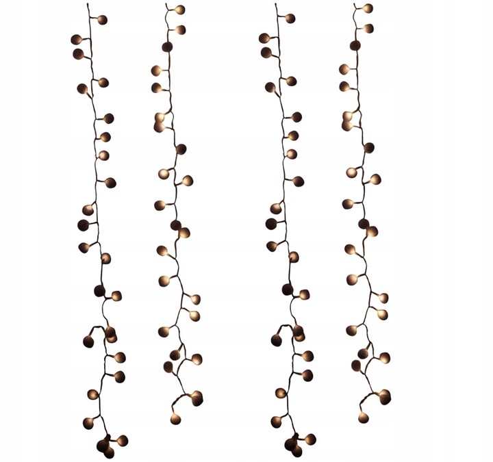 Kurtyna świetlna 208 LED zewnętrzna ciepły biały 2.4x1.4m TIMER