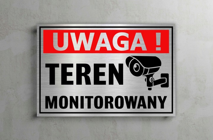 Tabliczka TEREN MONITOROWANY 32x21 DIBOND