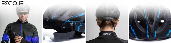 KASK ROWEROWY męski damski LEKKI REGULOWANY 54-62 cm z okularami 2 RODZAJE