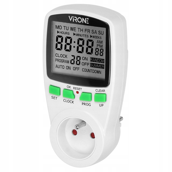 PROGRAMATOR CZASOWY WŁĄCZNIK WYŁĄCZNIK CYFROWY TIMER LCD HARMONOGRAM 7 DNI