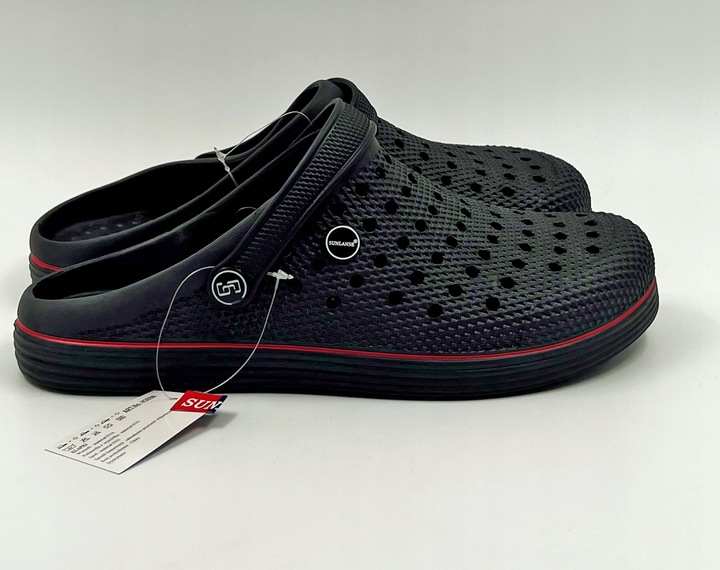 Czarne Męskie Klapki Kroksy Ogrodowe Piankowe Rozmiar 42 Wygodne Lekkie