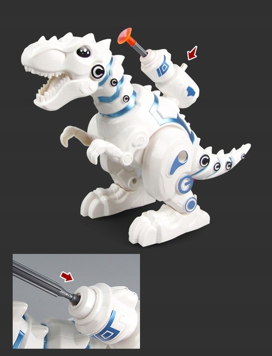 DUŻY DINOZAUR INTERAKTYWNY ROBOT TREX CHODZI RYCZY ŚWIECI +ZIEJE DLA DZIECI