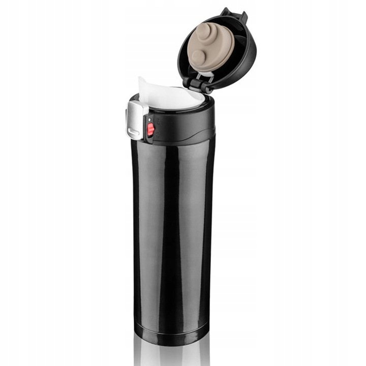 KUBEK TERMICZNY TERMOS NA KAWĘ HERBATĘ DO SAMOCHODU 440 ml PREZENT CZARNY