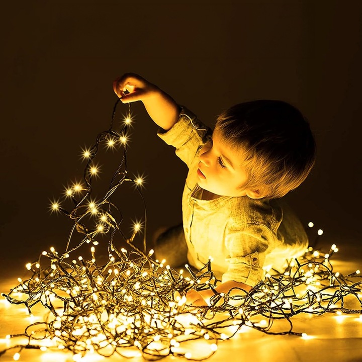 LAMPKI CHOINKOWE 500 LED BIAŁE CIEPŁE 35M PROGRAMATOR ŚWIATEŁKA ŁAŃCUCH