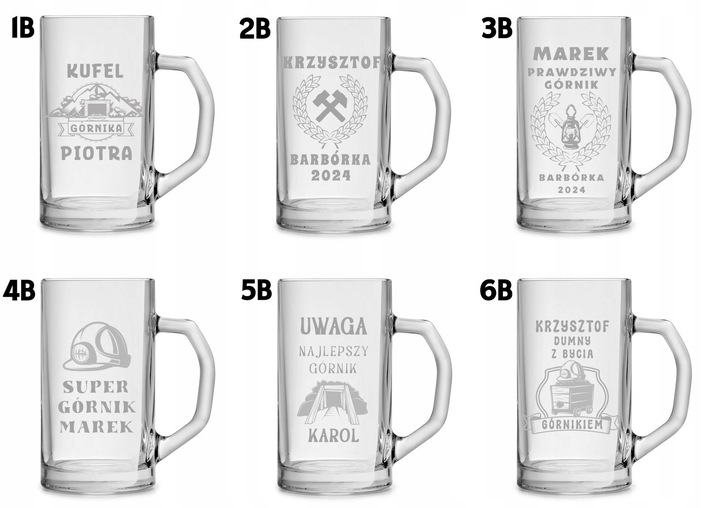 Duży kufel do piwa na prezent z grawerem 640ml logo tekst urodziny