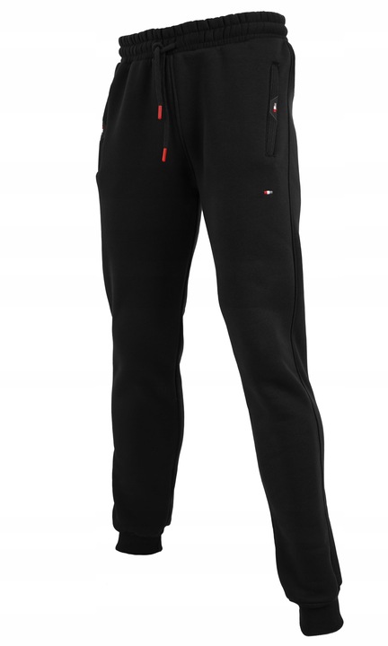 SPODNIE DRESOWE GRUBE CZARNE ŚCIĄGACZ DRESY M