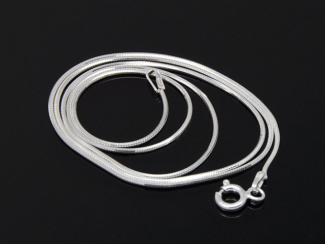 Srebrny Łańcuszek Srebro 925 Mocna Żmijka Żyłka Linka 45 cm Woreczek