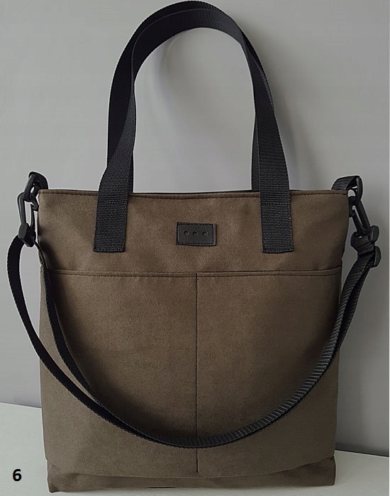 B.D Torebka damska zamszowa shopperka z kieszenią kolory z paskiem