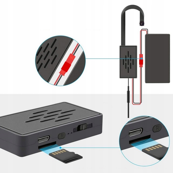 MINI KAMERA SZPIEGOWSKA ELASTYCZNA WIFI JAK GUZIK APLIKACJA DETEKCJA RUCHU