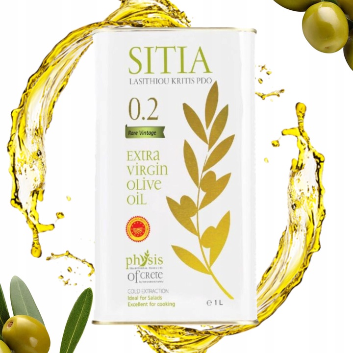Oliwa z Oliwek Extra Virgin 1L SITIA P.D.O. Grecka Physis of Crete 0,2%