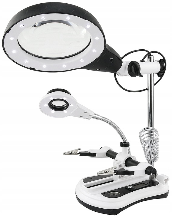 TRZECIA RĘKA UCHWYT LUTOWNICY PCB LUPA 108 2,5/10x