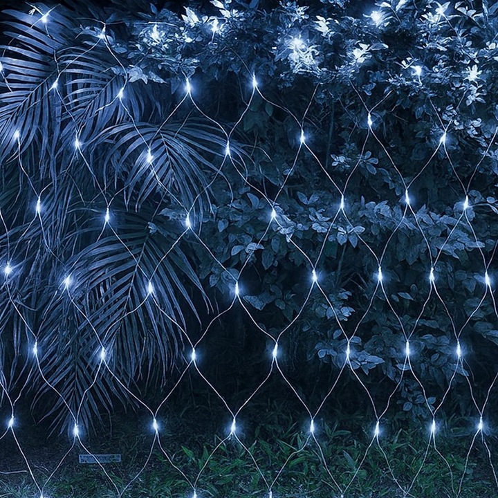 Siatka Kurtyna LED 3x3m 320 LED Biała Zimna Lampki Choinkowe Zewnętrzne
