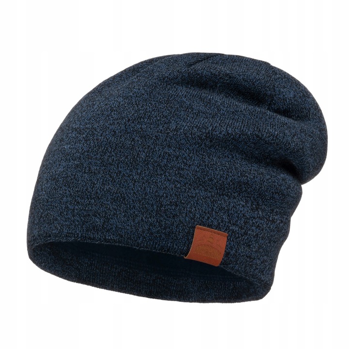 Czapka zimowa męska na polarze + komin Granatowy