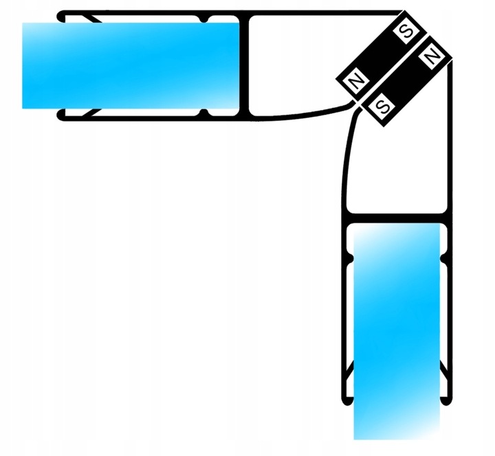 2x USZCZELKA DO KABINY PRYSZNICOWEJ MAGNETYCZNA 45° 90° SZYBA 5 6MM 185CM