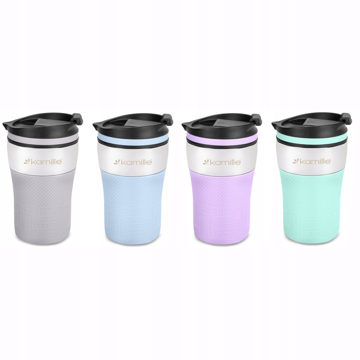 KUBEK TERMICZNY stalowy TERMOS do kawy herbaty szczelny KAMILLE 320ml