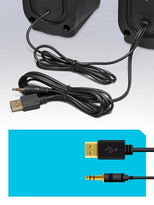 Głośniki Komputerowe Zasilanie USB Bluetooth + AUX