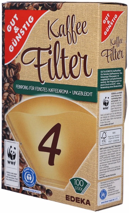 5 x FILTRY do kawy 4 papierowe do ekspresów 100 sztuk