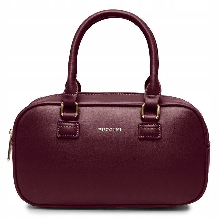 PUCCINI Torebka Damska Mała Kuferek Skóra Ekologiczna Bordowa BK2251019M-3B