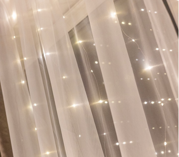 KURTYNA ŚWIETLNA LAMPKI SOPLE DRUCIKI 300 LED 3x3m GIRLANDA USB + ADAPTER