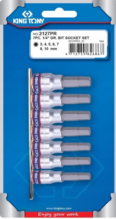 Zestaw kluczy nasadowych King Tony 2127PR