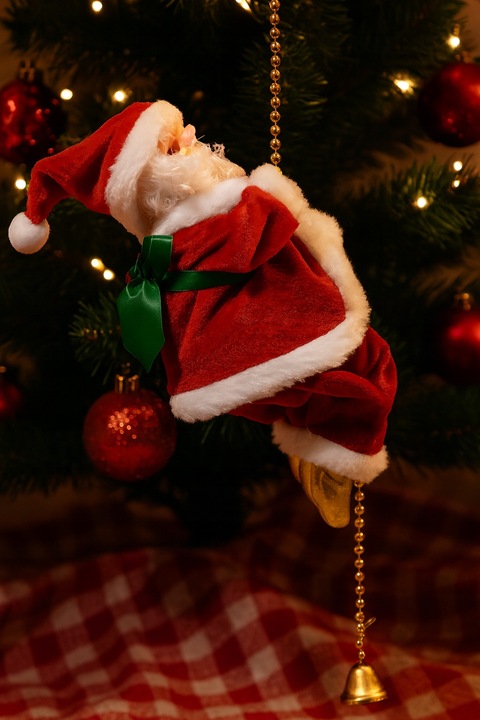 Wspinający się Mikołaj na Linie 100cm Melodyjka Prezent na Święta góra,dół