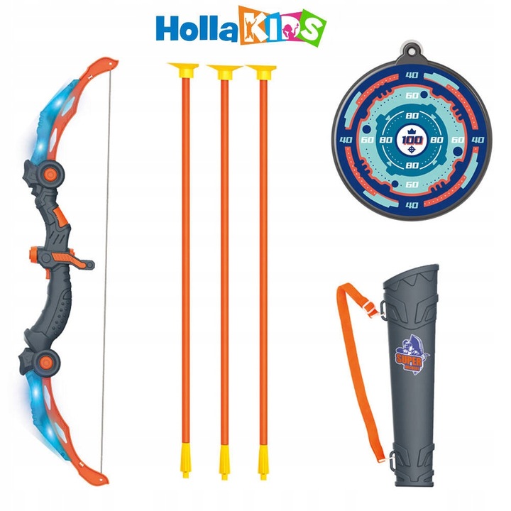 ZESTAW ŁUCZNIKA LED ŚWIECĄCY ŁUK Dla Dzieci STRZAŁY TARCZA Światła Dźwięki
