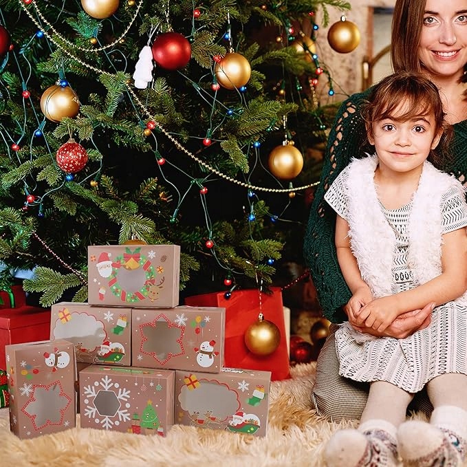 Pudełko świąteczne 22×14,5×7 cm z okienkiem 12szt.