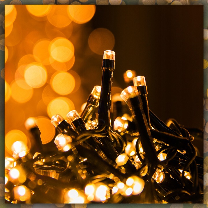 LAMPKI CHOINKOWE BIAŁY CIEPŁY 200 LED FLASH GRUBE WEW/ZEW NA CHOINKĘ 15M