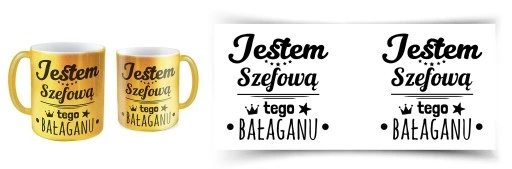 Kubek złoty prezent jestem SZEFOWA tego bałaganu