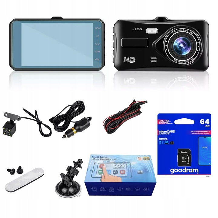 REJESTRATOR JAZDY FULL HD KAMERA COFANIA PL 64GB