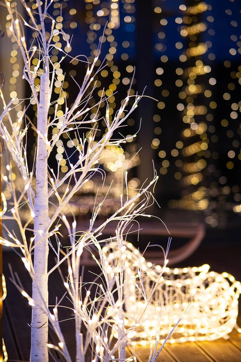 DRZEWKO BRZOZA DUŻA LED ŚWIĄTECZNE LAMPKI ŚWIECĄCE OZDOBNE 180 CIEPŁE BIAŁE