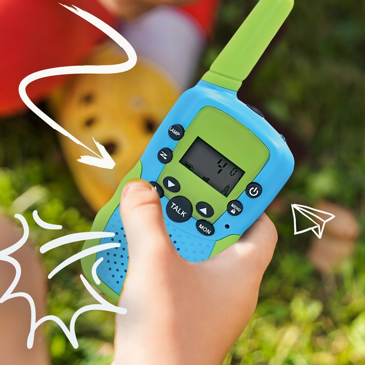 Walkie talkie dla dzieci duży zasięg zestaw 2szt krótkofalówka Łoki Toki