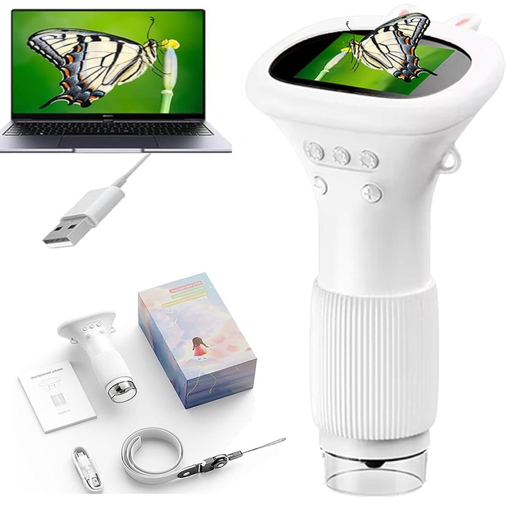 MIKROSKOP CYFROWY KIESZONKOWY OPTYCZNY EKRAN LCD LED ZESTAW Z KAMERA 1000X