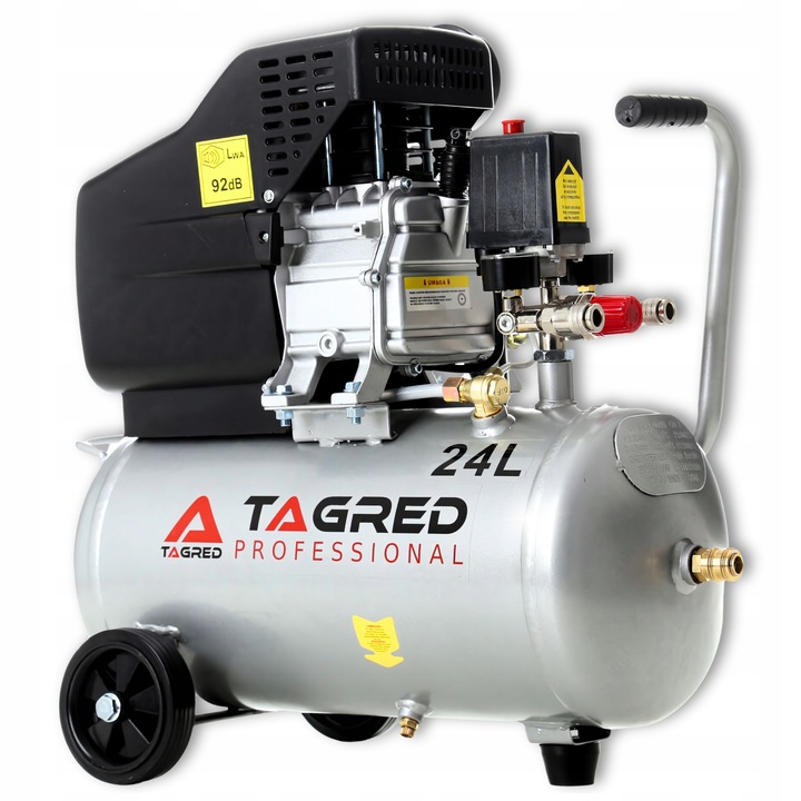 SPRĘŻARKA POWIETRZA KOMPRESOR OLEJOWY 3,4KM 24L + ZESTAW PNEUMATYCZNY
