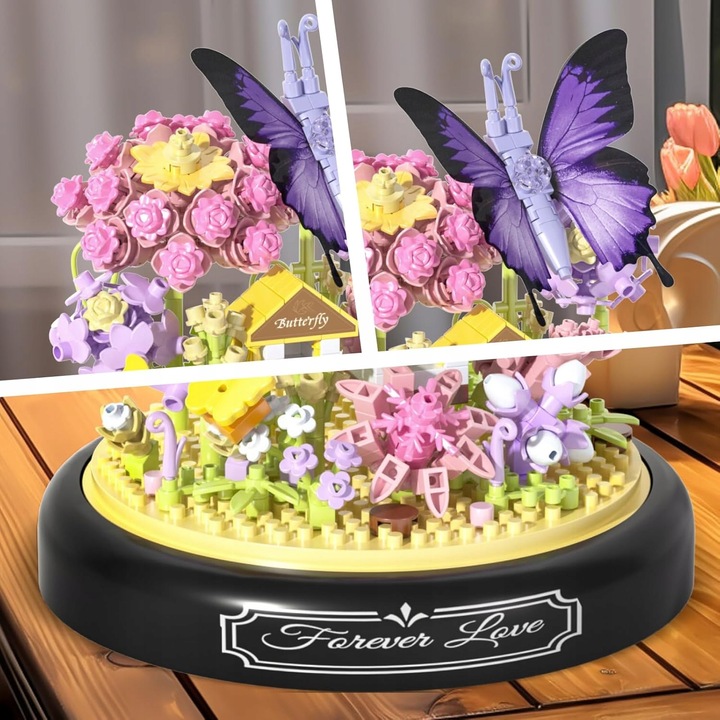 KLOCKI DO BUDOWANIA OGRODU KWIATÓW, ZESTAW KLOCKÓW KWIATY OGRÓDEK, PREZENT