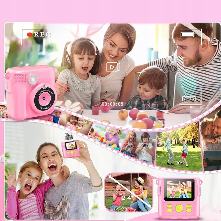 APARAT NATYCHMIASTOWY DLA DZIECI DZIECKA Z KARTA 32GB + KOLOROWYMI PISAKAMI