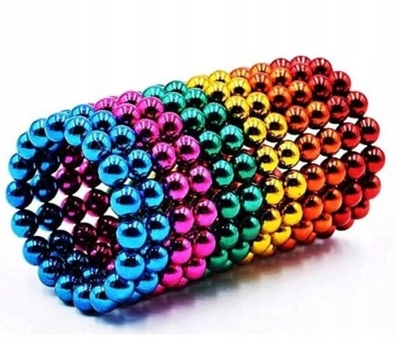 DUŻE KULKI MAGNETYCZNE 216 DZIECI 5MM ANTYSTRESOWE GRA KOLOROWE PREZENT XXL