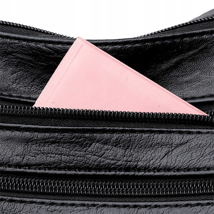 TORBA TOREBKA DAMSKA CZARNA NA RAMIĘ NA ZAMEK SKÓRA EKOLOGICZNA