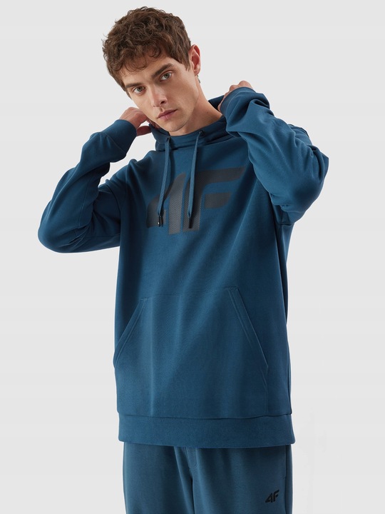 4F BLUZA MĘSKA DRESOWA SPORTOWA Z KAPTUREM BASIC