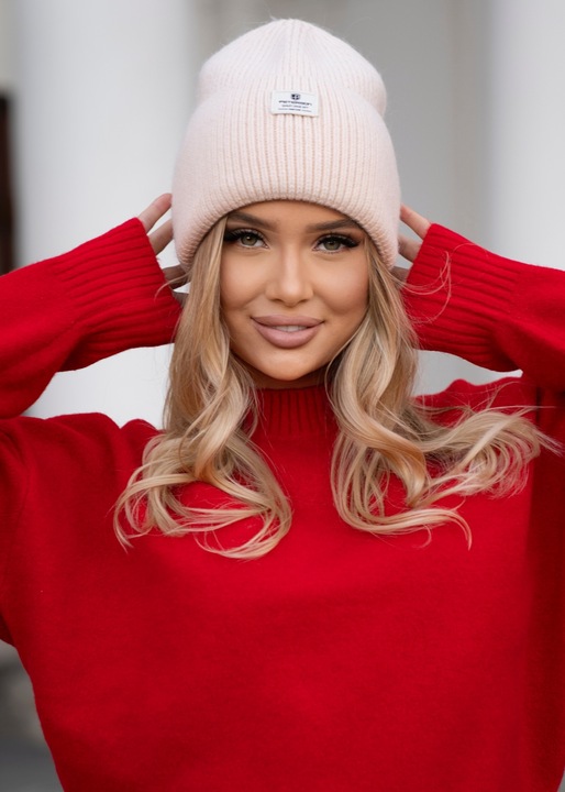 Czapka na zimę beanie damska PETERSON modna ciepła na jesień zimowa