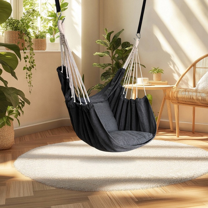 NOWOCZESNY HAMAK FOTEL OGRODOWY WISZĄCY KRZESŁO HUŚTAWKA