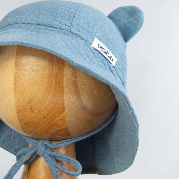 KAPELUSZ MUŚLINOWY czapka dziecięca na słońce letnia BUCKET wiązany 48-50