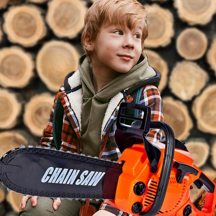 Piła Spalinowa Motorowa Dla Dzieci na Baterie + KASK RĘKAWICE OKULARY