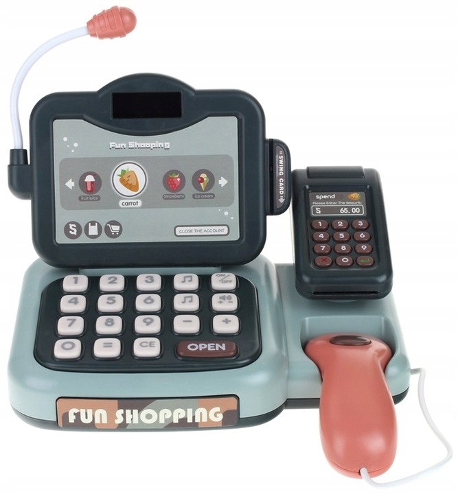 Kasa Fiskalna Interaktywna Sklepowa Edukacyjna Kalkulator Skaner Waga Karta